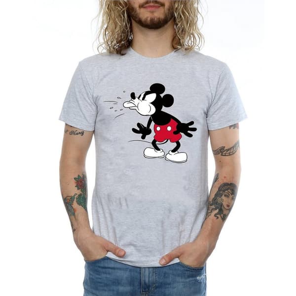 Disney Mens Mickey Mouse Tongue T-Shirt