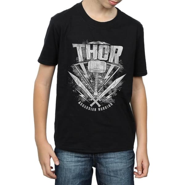 Thor: Ragnarok Boys Hammer Cotton Logo T-Shirt Black 12-13 Years