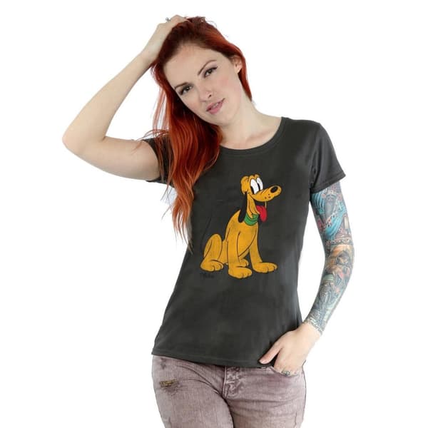 Disney Womens/Ladies Classic Pluto Heather T-Shirt