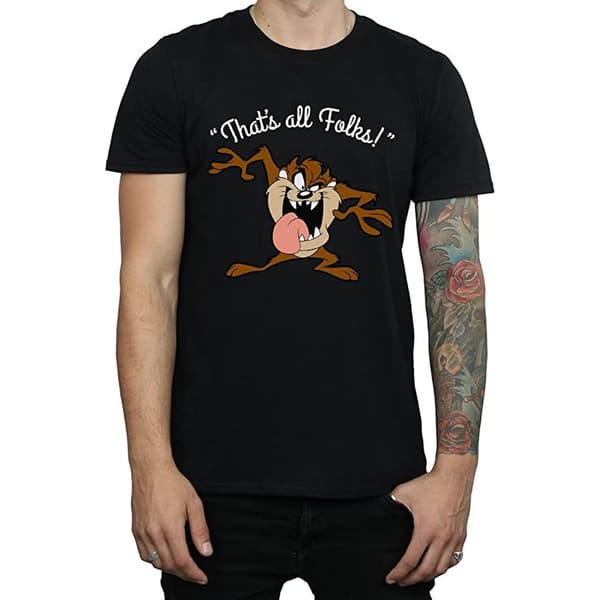 Looney Tunes Mens That´s All Folks Taz Cotton T-Shirt