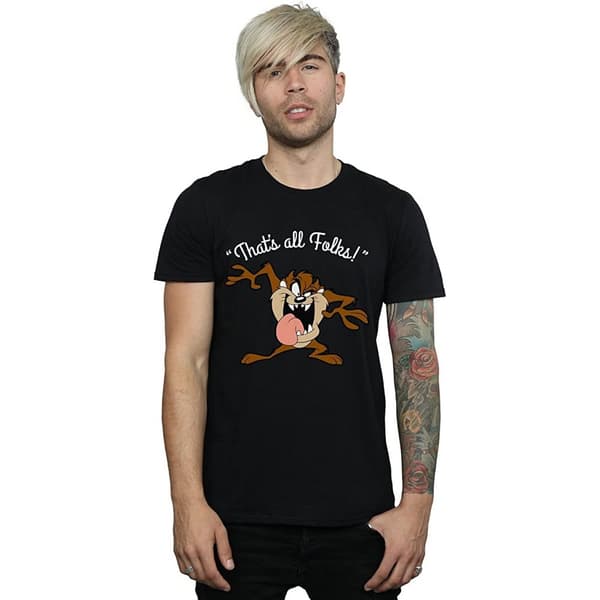 Looney Tunes Mens That´s All Folks Taz Cotton T-Shirt
