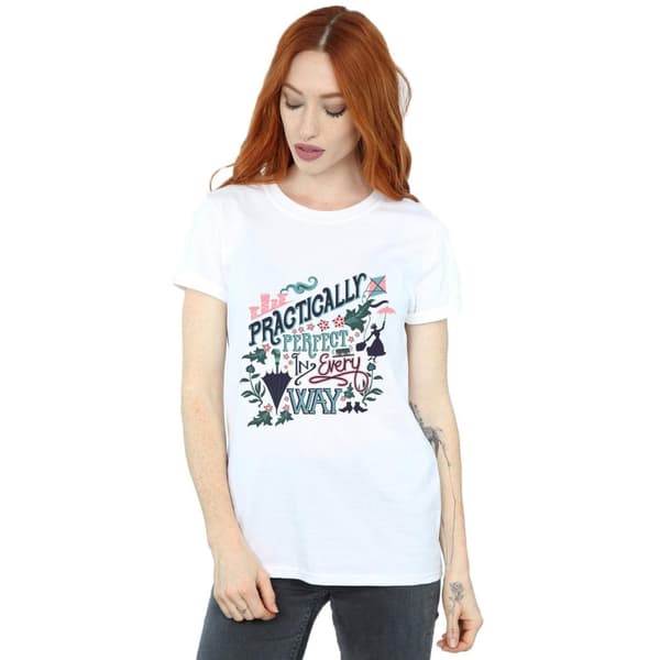 Mary Poppins Womens/Ladies Practically Perfect In Every Way Cotton Boyfriend T-Shirt