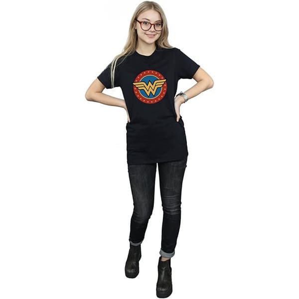 Wonder Woman Womens/Ladies Logo Cotton Boyfriend T-Shirt