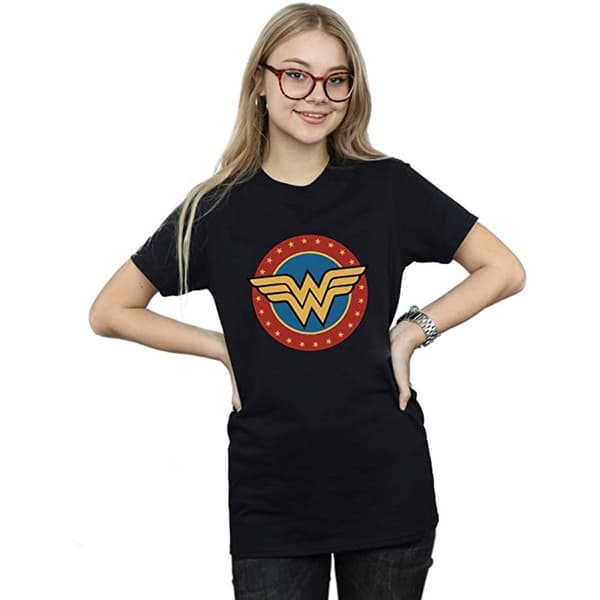 Wonder Woman Womens/Ladies Logo Cotton Boyfriend T-Shirt
