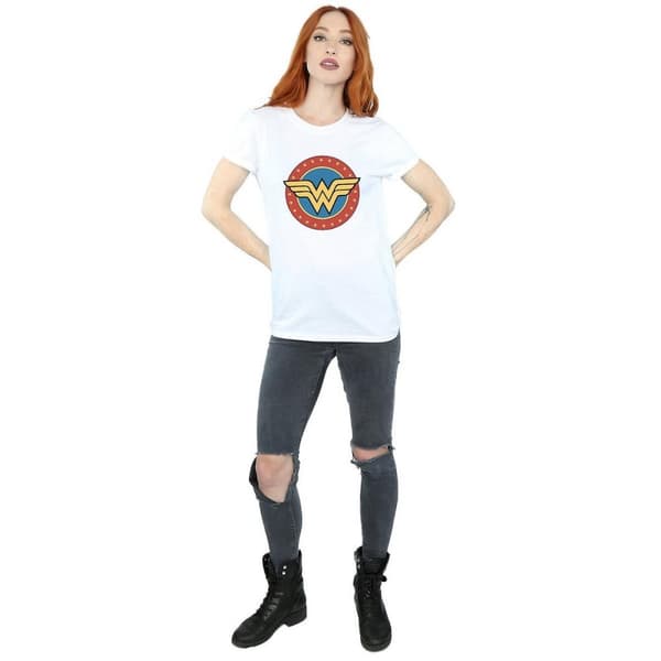 Wonder Woman Pojkvänströja i bomull med logotyp - dam/dam