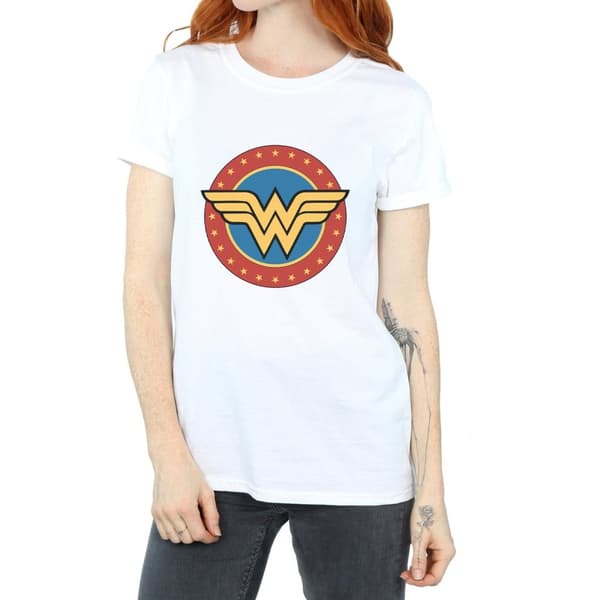 Wonder Woman Pojkvänströja i bomull med logotyp - dam/dam
