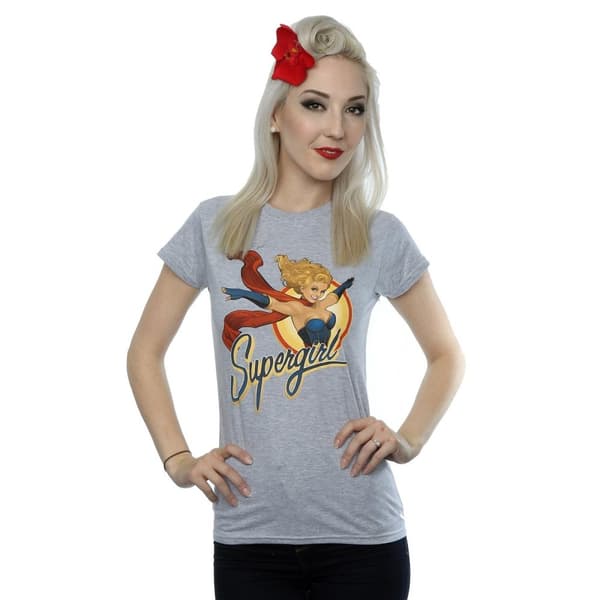 DC Bombshells Womens/Ladies Supergirl Badge Heather T-Shirt