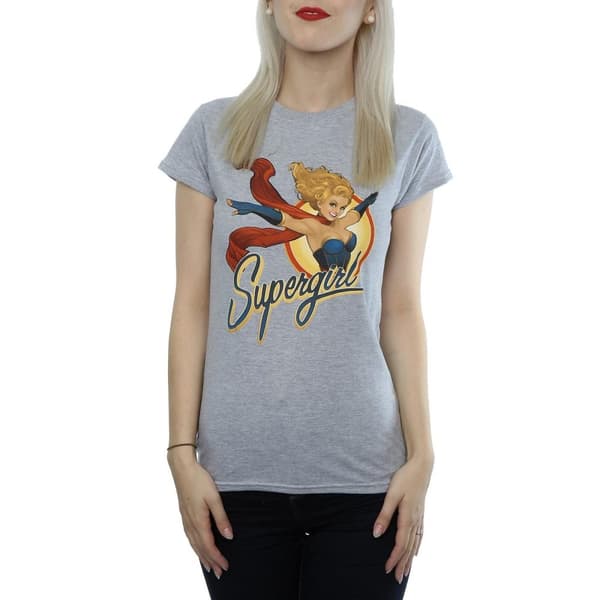 DC Bombshells Womens/Ladies Supergirl Badge Heather T-Shirt