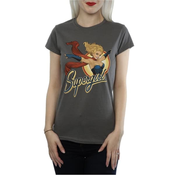 DC Bombshells Womens/Ladies Supergirl Badge Heather T-Shirt
