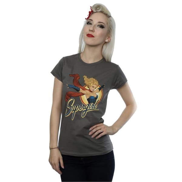 DC Bombshells Womens/Ladies Supergirl Badge Heather T-Shirt