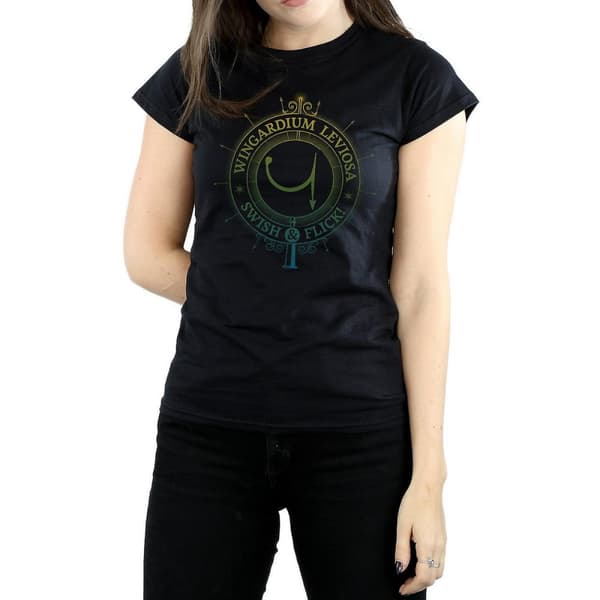 Harry Potter Womens/Ladies Wingardium Leviosa Cotton T-Shirt Black S