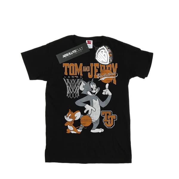 Tom and Jerry Dam/Tjej - Spinning Basketball - Boyfriend-T-shirt i bomull