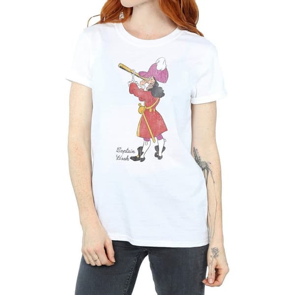 Peter Pan Womens/Ladies Classic Captain Hook Cotton Boyfriend T-Shirt