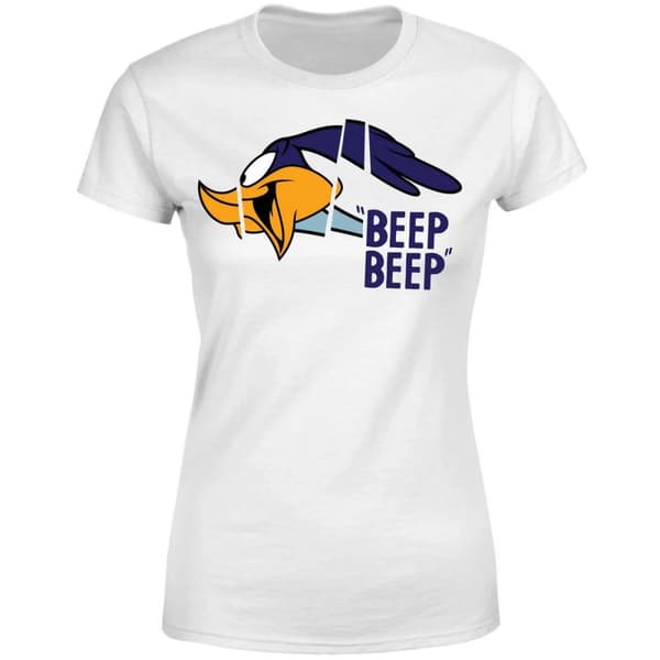 Looney Tunes Womens/Ladies Beep Beep Road Runner Cotton T-Shirt White S
