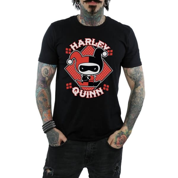 Harley Quinn Chibi bomulls-T-shirt för herrar