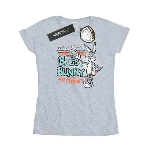 Looney Tunes Womens/Ladies Bugs Bunny Vintage Cotton T-Shirt Sports Grey XXL