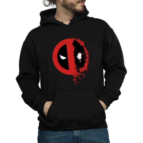 Deadpool Huvtröja med Paint Splatter-logga för män
