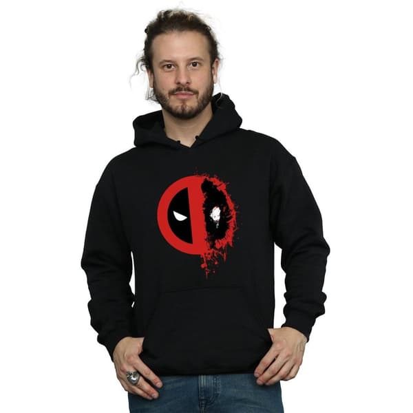 Deadpool Huvtröja med Paint Splatter-logga för män