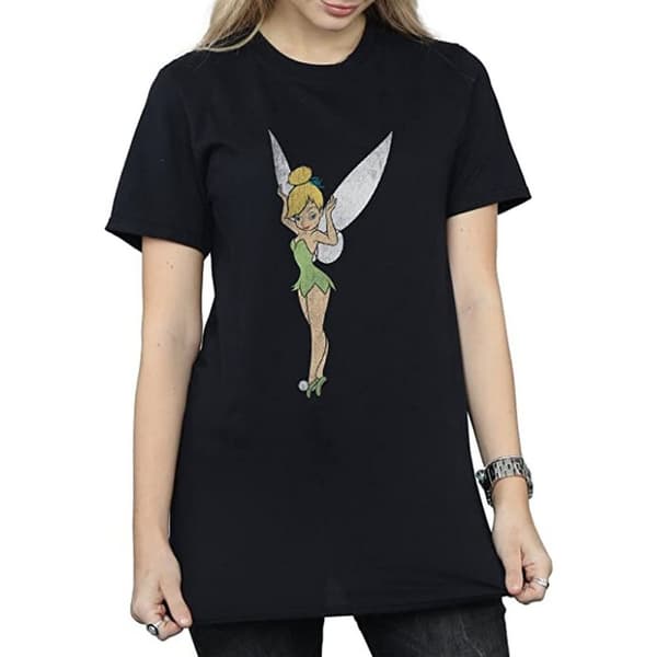 Tinkerbell Boyfriend-t-shirt i bomull för damer/damer