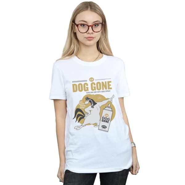 Looney Tunes Dam/Tjej Dog Gone Foghorn Leghorn Boyfriend T-shirt i bomull
