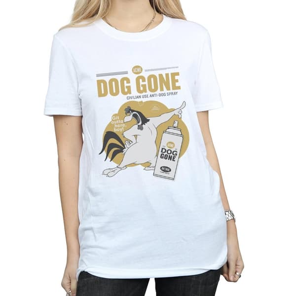 Looney Tunes Dam/Tjej Dog Gone Foghorn Leghorn Boyfriend T-shirt i bomull