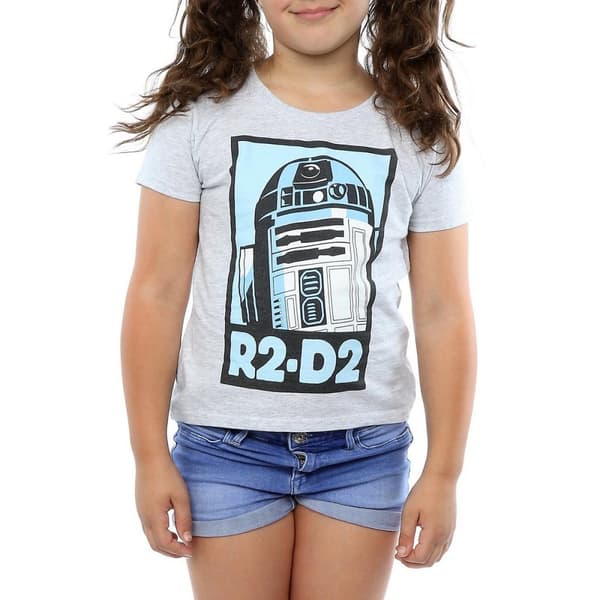 Star Wars Childrens/Kids R2-D2 Poster Heather T-Shirt