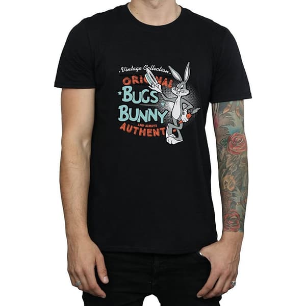 Looney Tunes Mens Bugs Bunny Vintage Cotton T-Shirt
