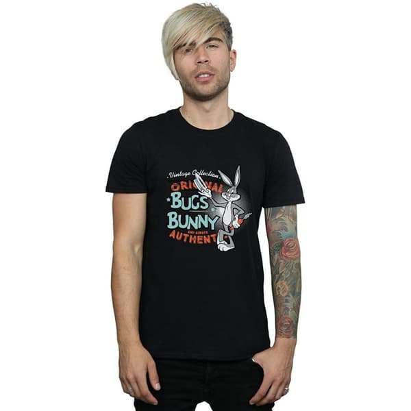 Looney Tunes Mens Bugs Bunny Vintage Cotton T-Shirt