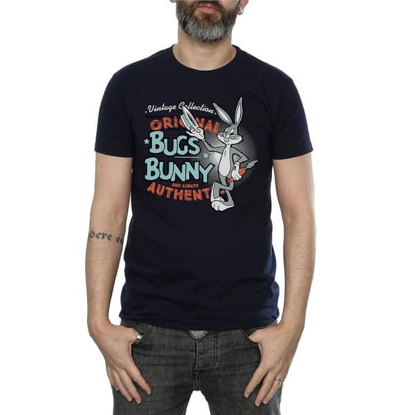 Looney Tunes Mens Bugs Bunny Vintage Cotton T-Shirt