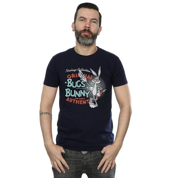 Looney Tunes Mens Bugs Bunny Vintage Cotton T-Shirt