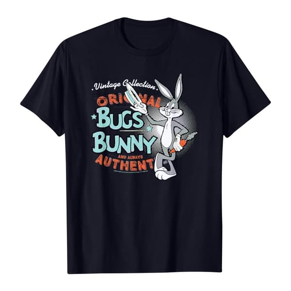Looney Tunes Mens Bugs Bunny Vintage Cotton T-Shirt