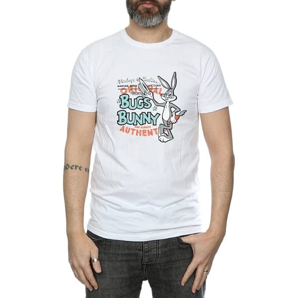 Looney Tunes Mens Bugs Bunny Vintage Cotton T-Shirt