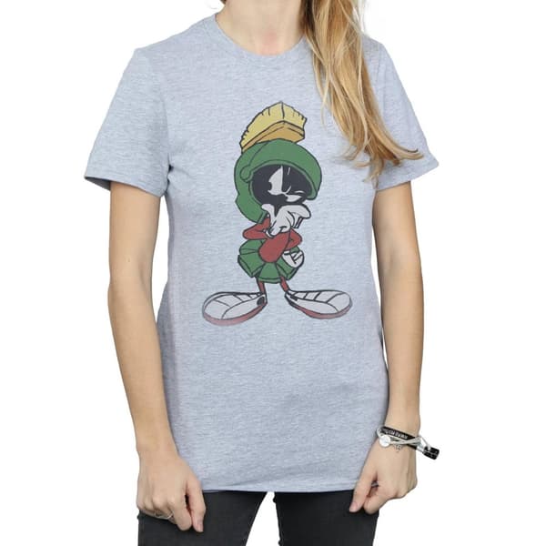 Looney Tunes Dam/Tjej Marvin The Martian Pose Boyfriend T-shirt