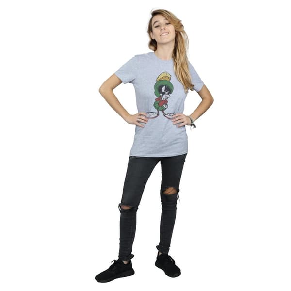 Looney Tunes Dam/Tjej Marvin The Martian Pose Boyfriend T-shirt