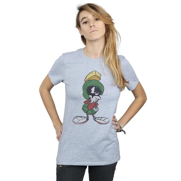 Looney Tunes Dam/Tjej Marvin The Martian Pose Boyfriend T-shirt