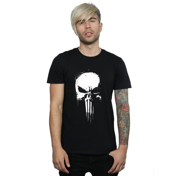 The Punisher Mens Spray Logo Cotton T-Shirt