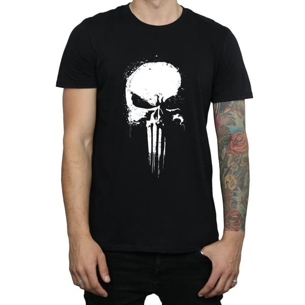 The Punisher Mens Spray Logo Cotton T-Shirt