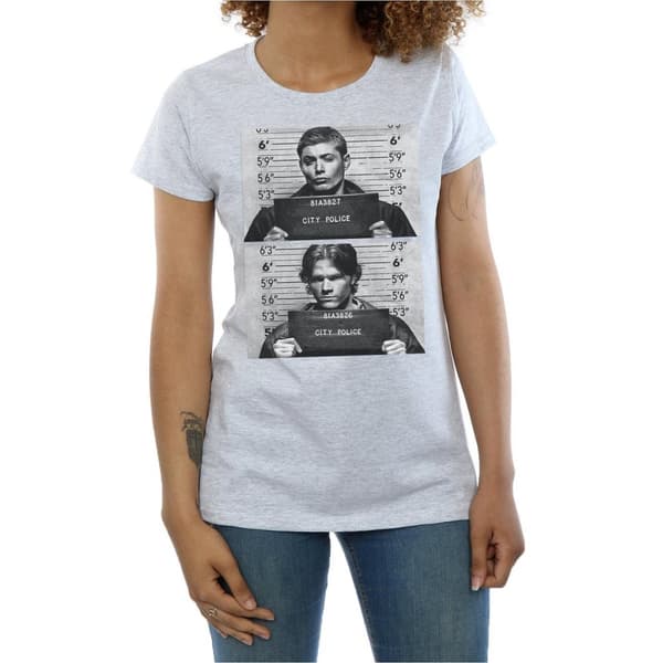 Supernatural Womens/Ladies Winchester Mugshot T-Shirt
