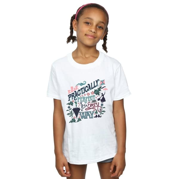 Mary Poppins Girls Practically Perfect In Every Way Cotton T-Shirt