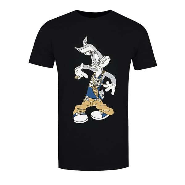 Looney Tunes Pojkar Rapper Bugs Bunny T-shirt i bomull Black 12-13 Years
