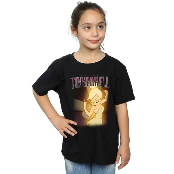 Tinkerbell Girls Montage Cotton T-Shirt Black 12-13 Years