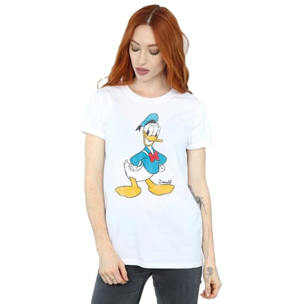 Disney Womens/Ladies Classic Donald Duck Cotton Boyfriend T-Shirt