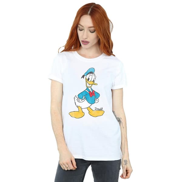 Disney Womens/Ladies Classic Donald Duck Cotton Boyfriend T-Shirt
