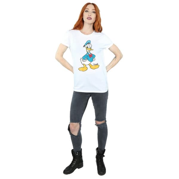Disney Womens/Ladies Classic Donald Duck Cotton Boyfriend T-Shirt