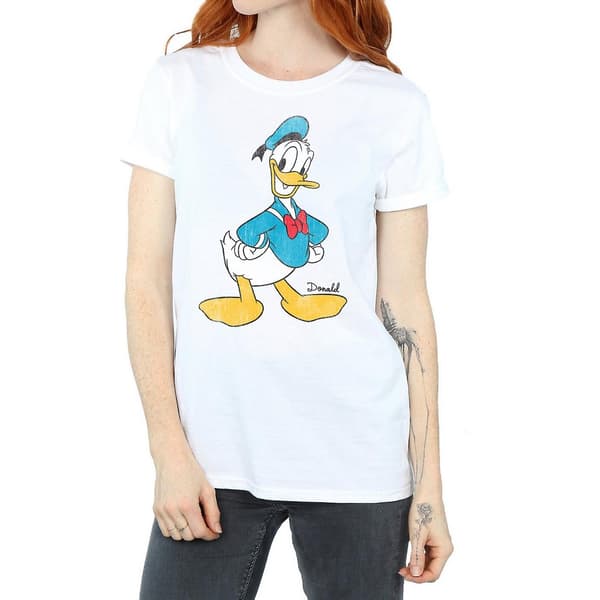 Disney Womens/Ladies Classic Donald Duck Cotton Boyfriend T-Shirt