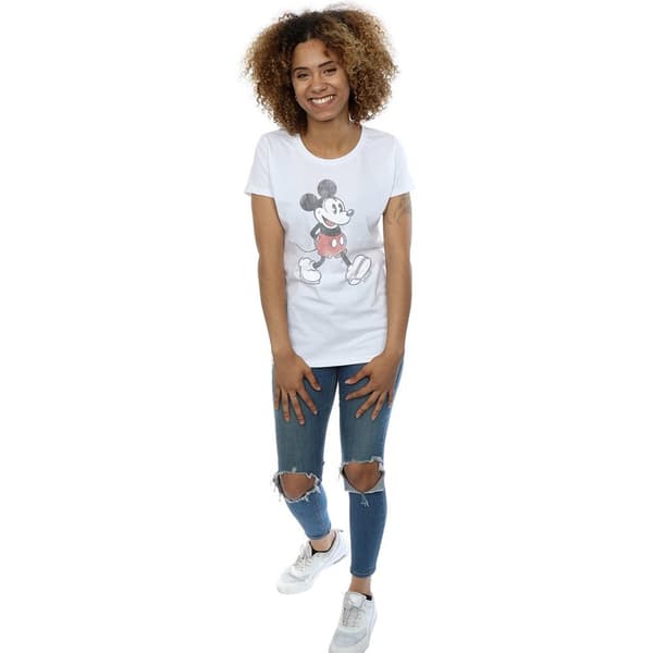Disney Womens/Ladies Walking Mickey Mouse Cotton T-Shirt
