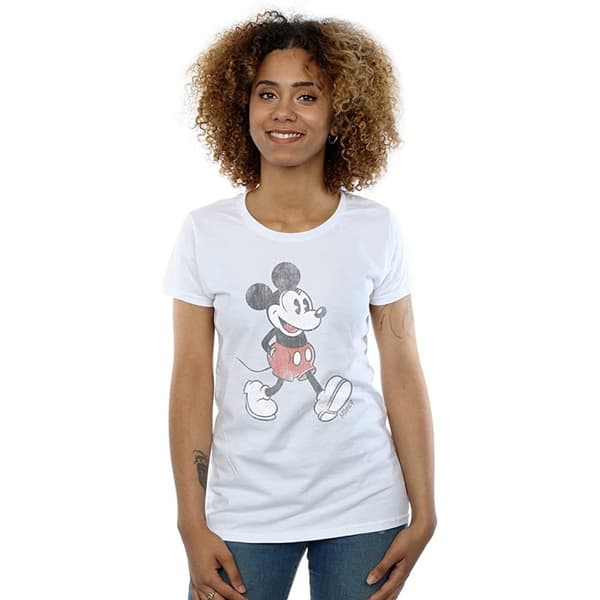 Disney Womens/Ladies Walking Mickey Mouse Cotton T-Shirt