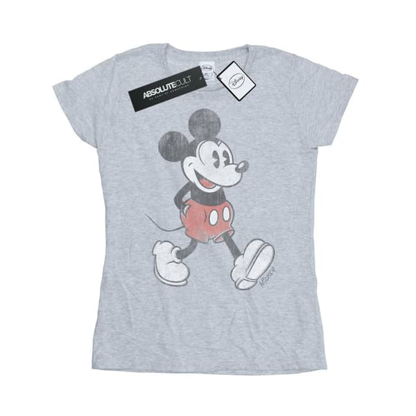 Disney Womens/Ladies Walking Mickey Mouse Cotton T-Shirt