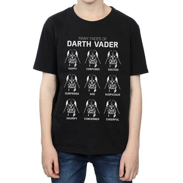 Star Wars Darth Vaders många ansikten - bomulls-T-shirt för pojkar Black 12-13 Years