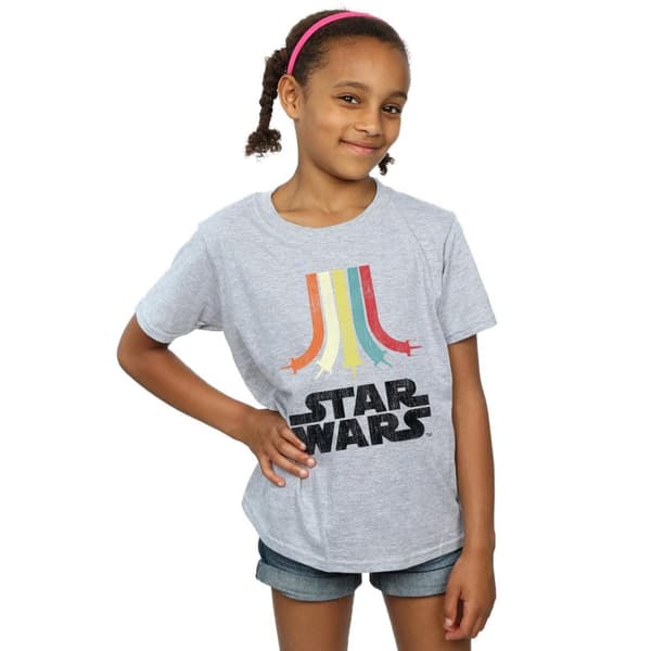 Star Wars T-shirt i bomull med regnbåge för flickor